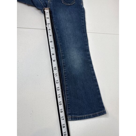 Gymboree Girls 5 Bootcut Jeans 🩵 Bow Pocket Detail Dark Blue Denim - Picture 9 of 11